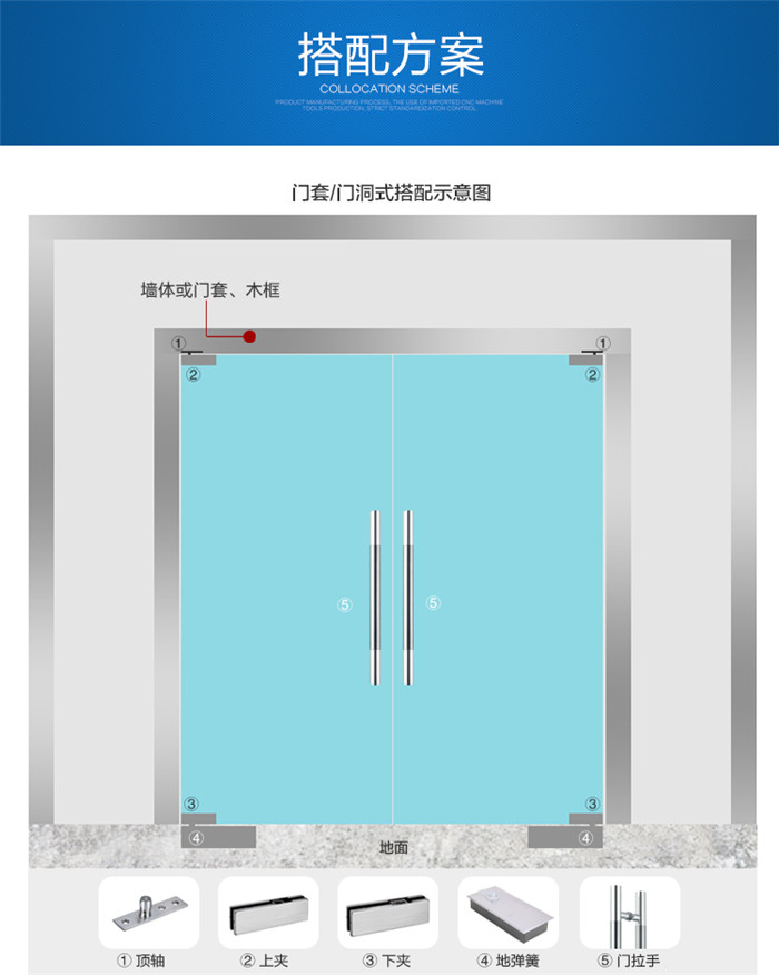 松下原裝正品無(wú)框玻璃門(mén)地彈簧通用型木門(mén)有框門(mén)地彈簧配件P-220B