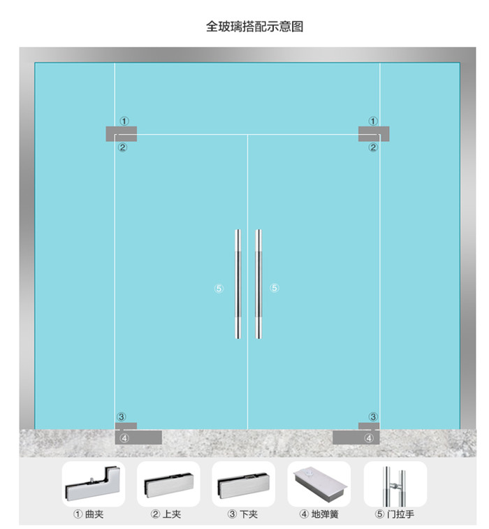 松下玻璃門地彈簧重型木門有框門地彈簧配件P-1400