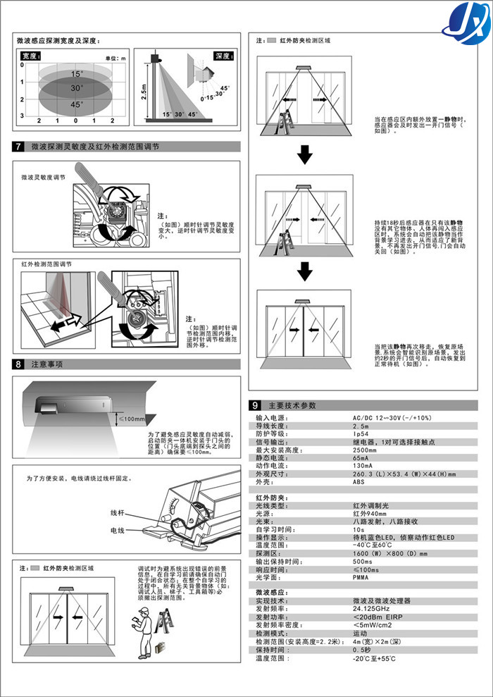 松下多瑪CNB-235自動門啟動防夾感應(yīng)器