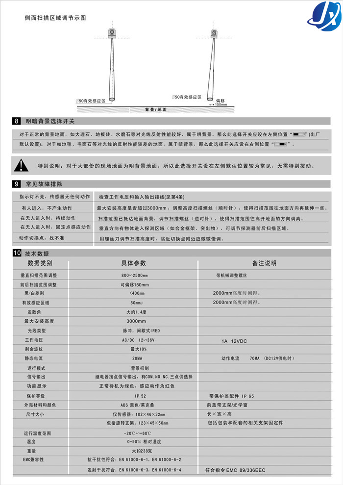 嘉鑫CNB-220感應門配件紅外防夾探頭